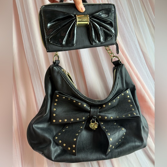 Betsey Johnson Bow Studded Bag - Picture 10 of 15